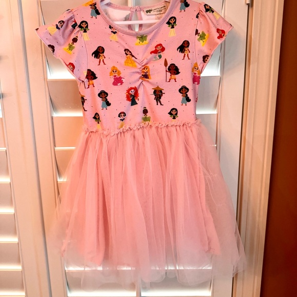 Monica + Andy Disney Princess Pink Tulle Dress Girls Size 3T Aurora Ariel Moana - Picture 1 of 6